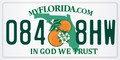 FL license plate 0848HW