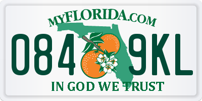 FL license plate 0849KL