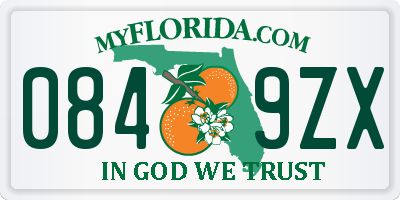 FL license plate 0849ZX