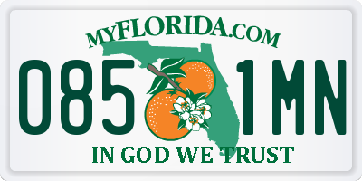FL license plate 0851MN