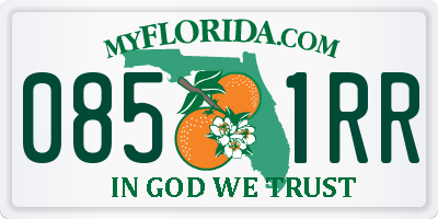FL license plate 0851RR