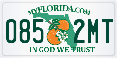 FL license plate 0852MT