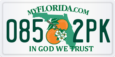 FL license plate 0852PK