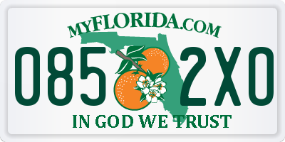 FL license plate 0852XO