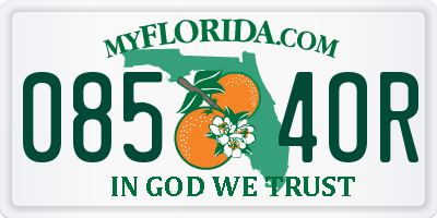 FL license plate 0854OR