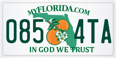 FL license plate 0854TA
