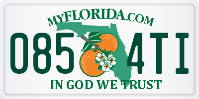 FL license plate 0854TI