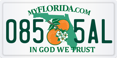 FL license plate 0855AL