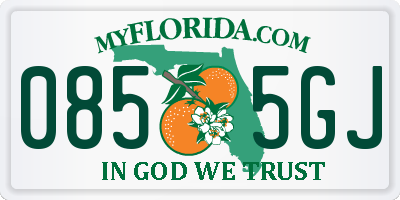 FL license plate 0855GJ