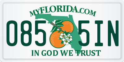 FL license plate 0855IN