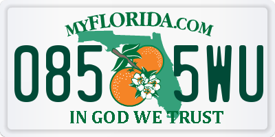 FL license plate 0855WU