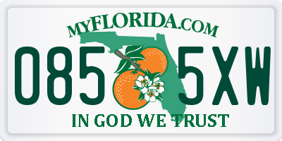 FL license plate 0855XW