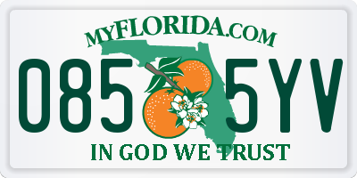FL license plate 0855YV