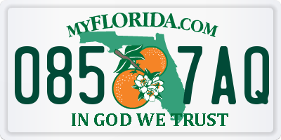 FL license plate 0857AQ