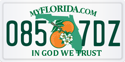 FL license plate 0857DZ