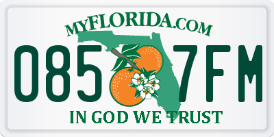 FL license plate 0857FM