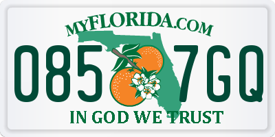 FL license plate 0857GQ