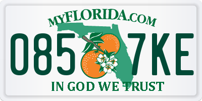 FL license plate 0857KE