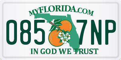 FL license plate 0857NP