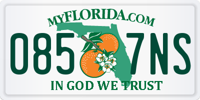 FL license plate 0857NS