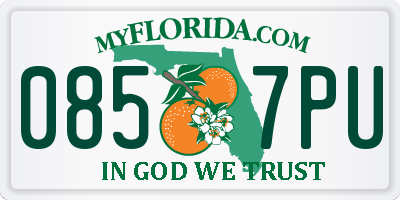 FL license plate 0857PU