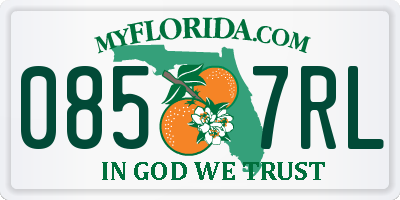 FL license plate 0857RL
