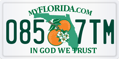 FL license plate 0857TM