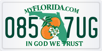 FL license plate 0857UG