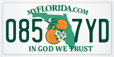 FL license plate 0857YD