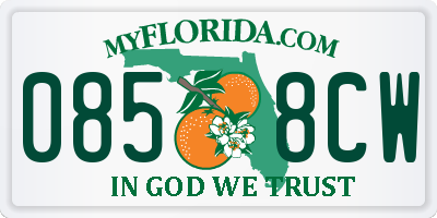 FL license plate 0858CW