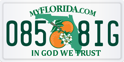 FL license plate 0858IG
