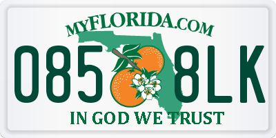 FL license plate 0858LK