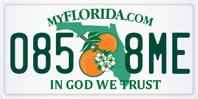 FL license plate 0858ME