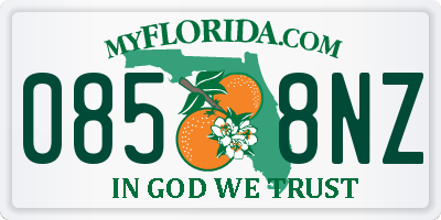 FL license plate 0858NZ