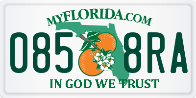 FL license plate 0858RA