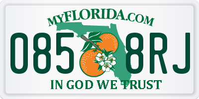 FL license plate 0858RJ