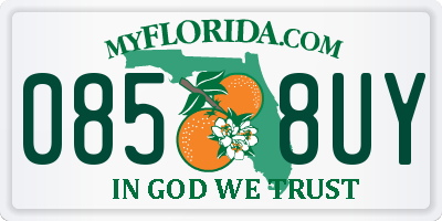 FL license plate 0858UY