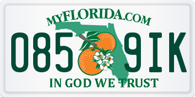 FL license plate 0859IK