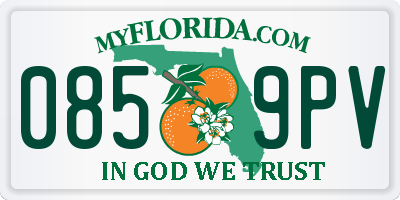 FL license plate 0859PV