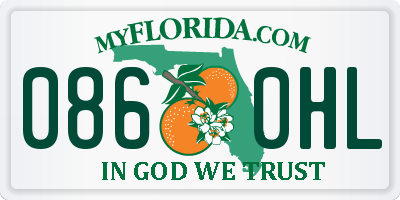 FL license plate 0860HL