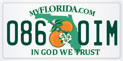 FL license plate 0860IM