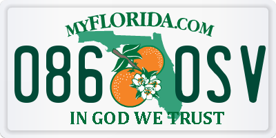 FL license plate 0860SV
