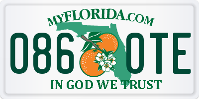 FL license plate 0860TE