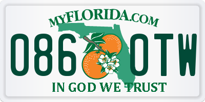 FL license plate 0860TW