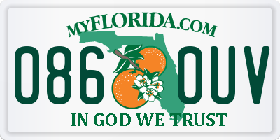 FL license plate 0860UV