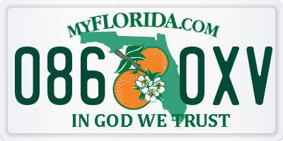 FL license plate 0860XV
