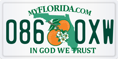 FL license plate 0860XW