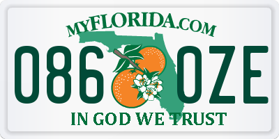 FL license plate 0860ZE