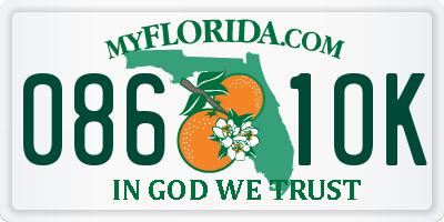 FL license plate 0861OK