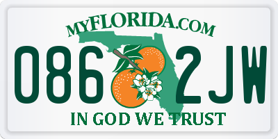 FL license plate 0862JW